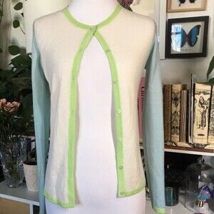 MALIKA Cashmere Fitted Cropped Y2K  Cardigan‎ Sweater Size XS